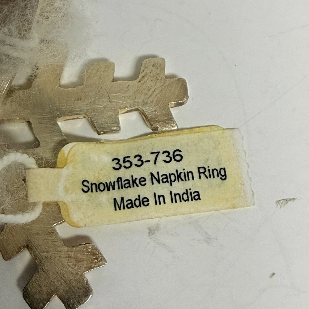 Vintage Crate & Barrel‎ Snowflake Napkin Rings Silver Plated Lot of  8